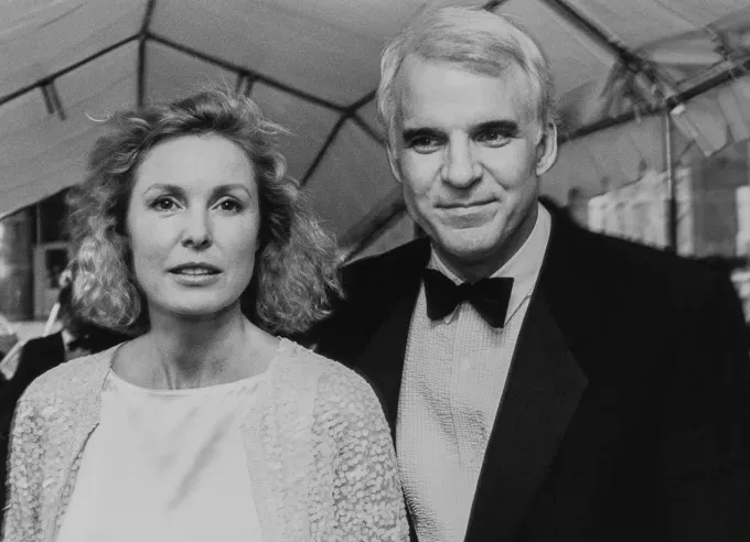 Actress Victoria Tennant and Steve Martin' fetchpriority='auto' title='Get to Know Steve Martin’s Wife Anne Stringfield