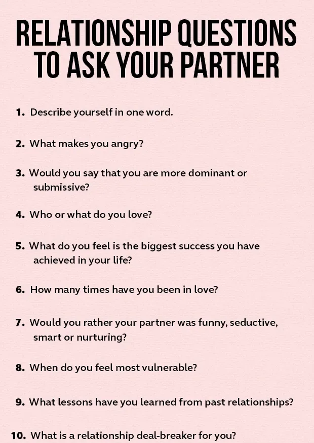 relationship questions to ask your partner