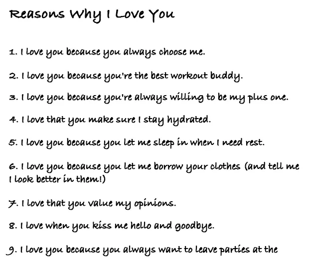 reasons why I love you