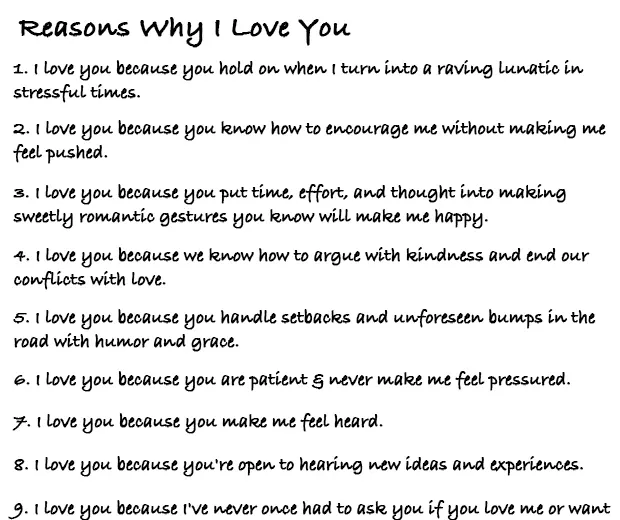 reasons why I love you