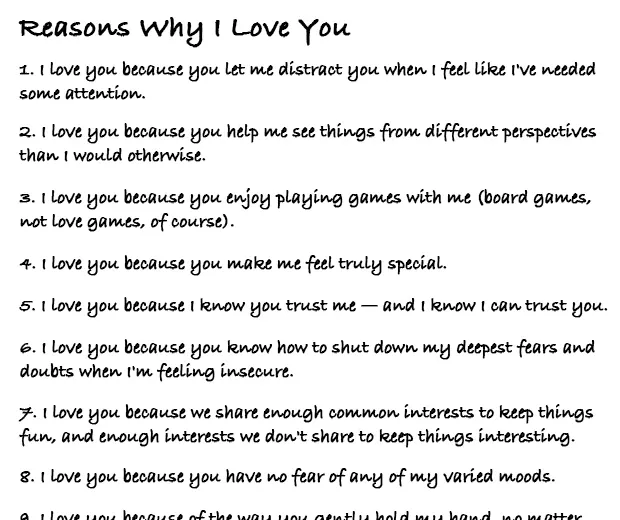 reasons why I love you