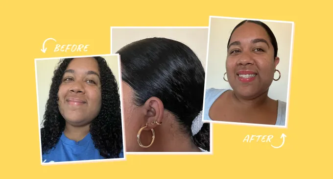 got2b invincible styling gel a photo of chelsea candelario' title='This $8 Styling Gel Is the Key to the Slickest Bun Ever Tested and Confirmed by This Curly Editor