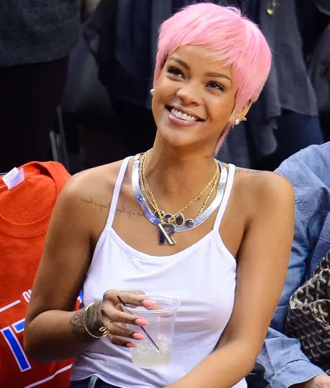 rihanna hairstyles pretty in pink' fetchpriority='auto' title='A Timeline of Rihanna’s Hairstyles From Pon De Replay to Fenty Beauty