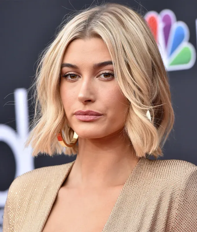 long bob haircut: hailey bieber Wispy Long Bob' fetchpriority='auto' title='44 Long Bob Haircut Ideas for Any Face Shape According to Celeb Stylists