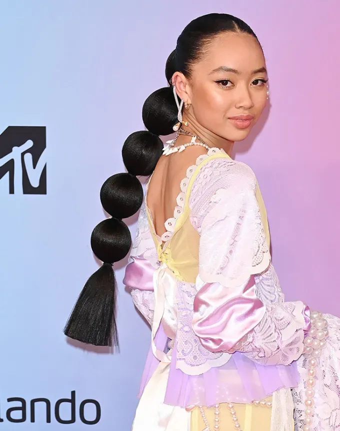 hairstyles for poofy hair bubble braid' fetchpriority='auto' title='20 Hairstyles for Poofy Hair That Will Keep Frizz in Check This Summer