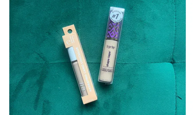 what the dupe tarte shape tape elf concealer Tarte Shape Tape and elf Camo Concealer Product Image' title='Is Tarte Shape Tape Better Than This Similar $7 Formula? We Tested Both Beauty Products with Original Photos