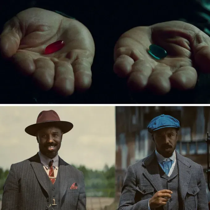 Sinners Stack and Smoke The Matrix red pill blue pill' fetchpriority='auto' title='I Finally Saw ‘Sinners’ & I Have a Wild Color Theory That’s Connected to ‘The Matrix’
