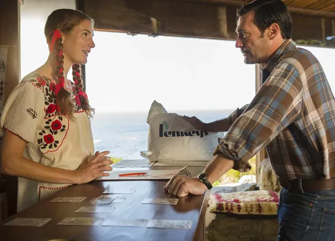 Don Draper and Anna Osceola on ’Mad Men.’' fetchpriority='auto' title='Who Is Jon Hamm’s Wife Anna Osceola? Here’s Everything I Know About the ‘Mad Men’ Star