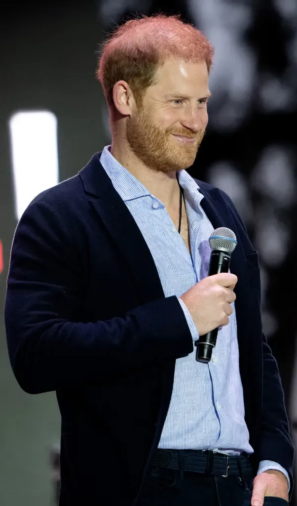 prince harry wears necklace' fetchpriority='auto' title='Prince Harry Takes Stage at Concert—But I Can’t Get Over What’s Around His Neck (and Its Connection to William)