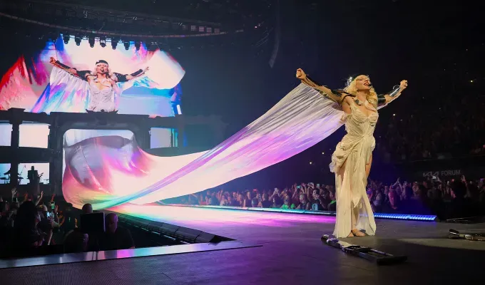 lady-gaga-mayhem-ball-concert-review: lady gaga performing on stage during the mayhem ball tour' fetchpriority='auto' title='Lady Gaga’s 150-Minute 5-Act Concert Was the Best Thing I’ve Seen All Year—No Notes No Skips