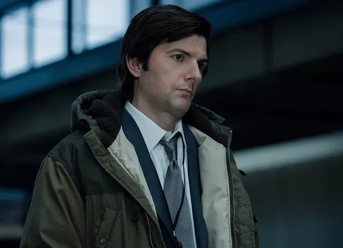 Adam Scott in ’Severance’' fetchpriority='auto' title='A Complete Guide to the ‘Severance’ Cast