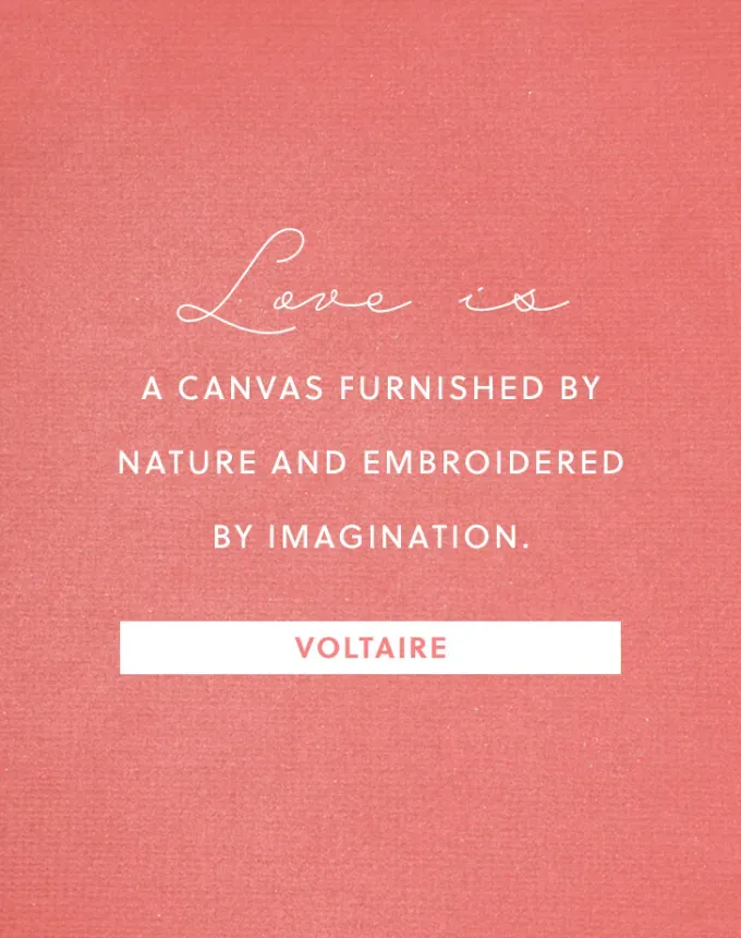 valentines day quotes: Love is a canvas furnished by nature and embroidered by imagination. – Voltaire' fetchpriority='auto' title='102 Valentine’s Day Quotes to Share with Anyone You Love