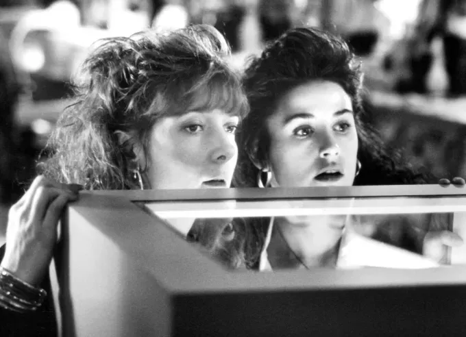 Demi Moore and Glenne Headly on set of Mortal Thoughts' title='Everything You Need to Know About Demi Moore