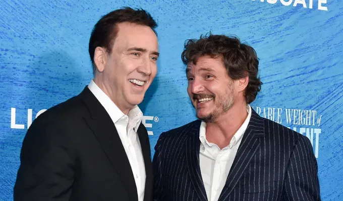 a photo of pedro pascal and nicholas cage' fetchpriority='auto' title='The #8 Movie on Netflix Is an Absurd Twist-Filled Thriller—and I Fully Agree with Its Rotten Tomatoes Rating