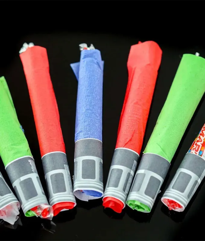 halloween-crafts-for-kids: party favor light sabers filled with candy' title='The 75 Best Halloween Crafts for Kids in 2025