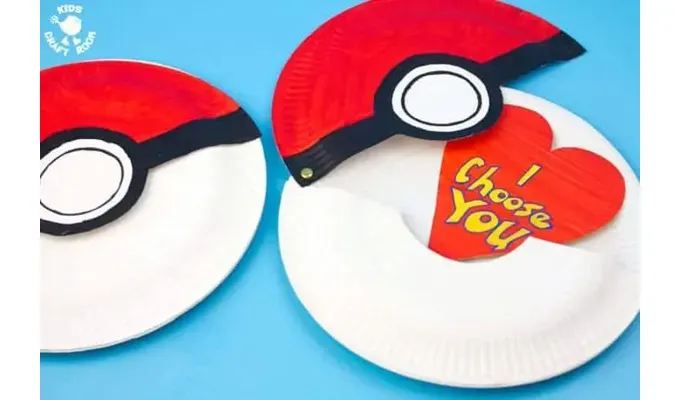 valentines crafts for kids Paper Plate Pokeball Valentine' title='70 Fun and Easy Valentine’s Day Crafts for Kids