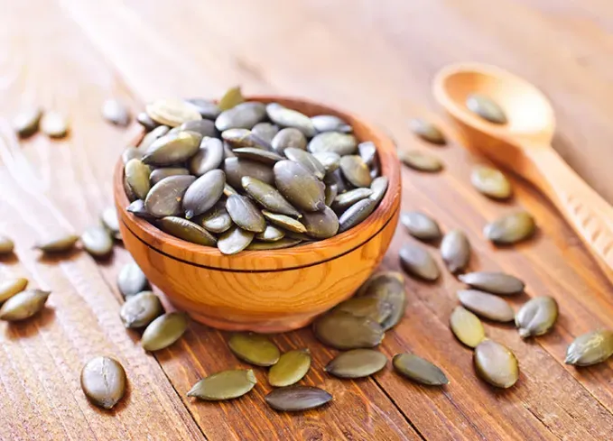 pregnancy super foods: pumpkin seeds' fetchpriority='auto' title='19 Pregnancy Super-Foods You Can Eat During All 3 Trimesters According to a Nutritionist
