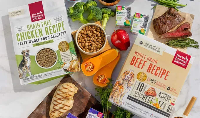 human-grade-dog: two bags of the honest kitchen dog food' title='Is Human-Grade Dog Food Worth It? Vets Weigh in on Their 10 Favorite Brands