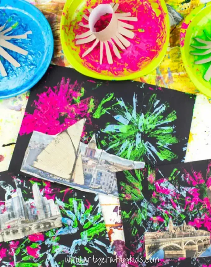 4th of july crafts for kids paper tube firework art' title='50 Easy 4th of July Crafts for Kids