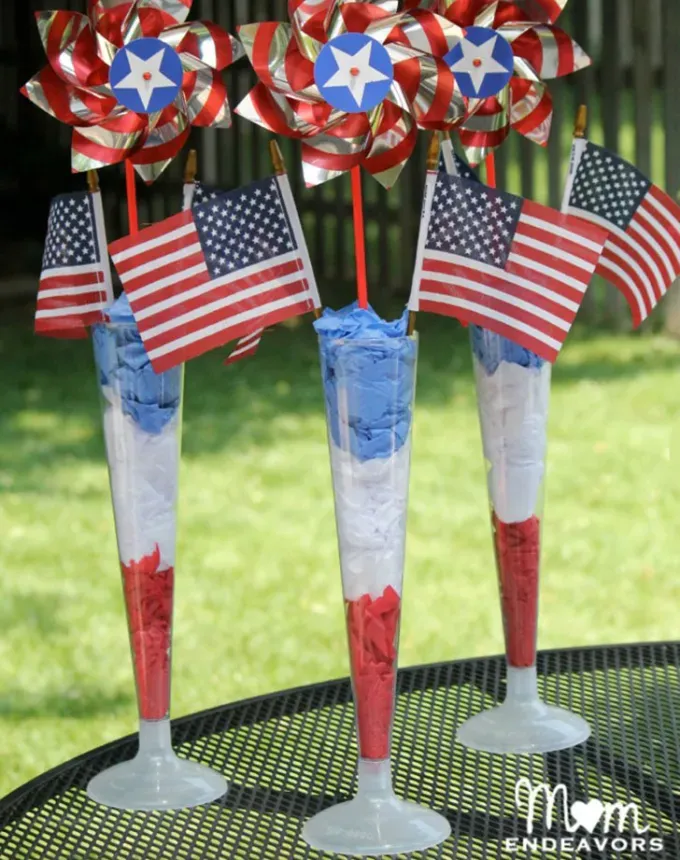 red white blue centerpieces flag fourth of july crafts' title='50 Easy 4th of July Crafts for Kids
