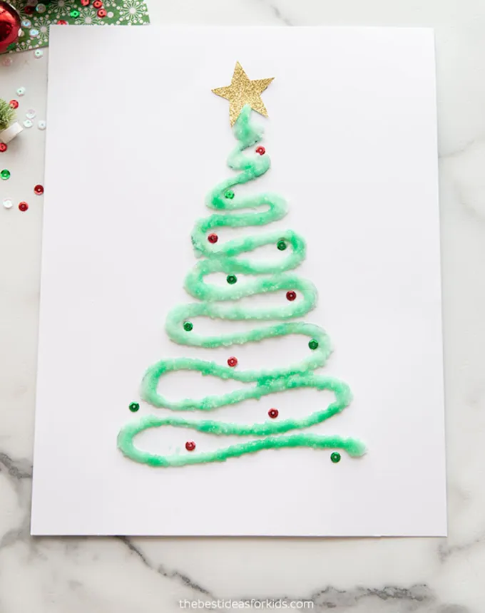 19 salt painted christmas tree christmas crafts for toddlers' title='35 Christmas Crafts for Toddlers That They Can Actually Do