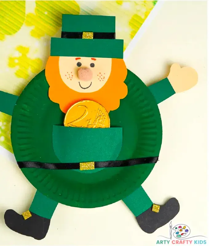 St. Patrick’s Day Crafts for Kids: Paper Plate Leprechaun Craft' title='30 Fun and Easy St. Patrick’s Day Crafts for Kids