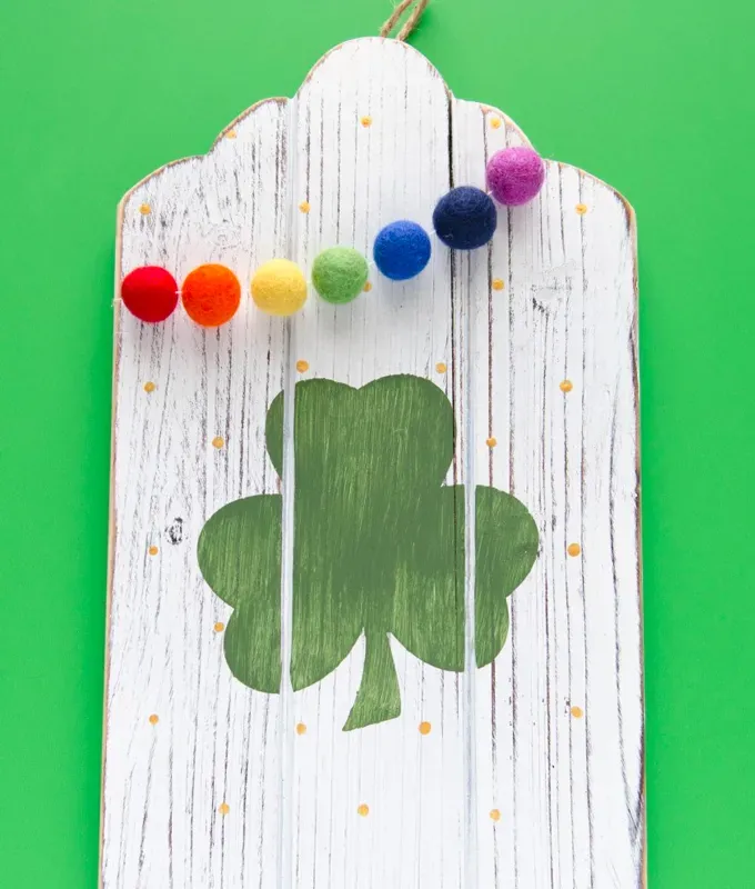 St. Patrick’s Day Crafts for Kids: DIY St. Patrick’s Day Sign on green backdrop' title='30 Fun and Easy St. Patrick’s Day Crafts for Kids