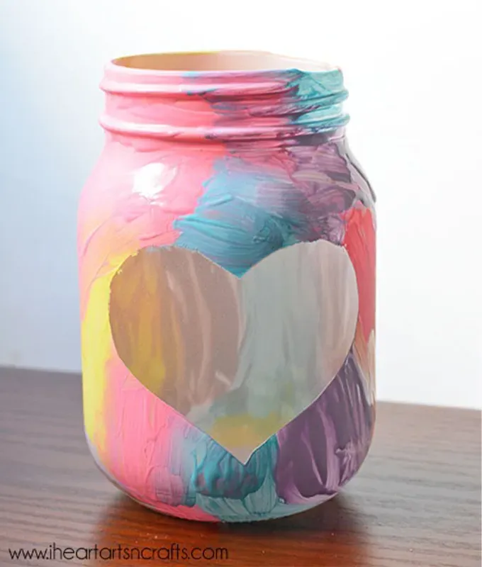 mothers-day-crafts-for-kids: a colorfully painted mason jar' title='45 Mother’s Day Crafts for Kids That She’ll Actually Want to Keep