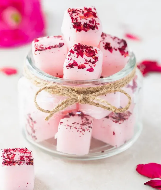 mothers-day-crafts-for-kids: pink sugar cubes with rose petals' fetchpriority='auto' title='45 Mother’s Day Crafts for Kids That She’ll Actually Want to Keep