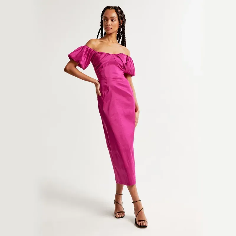 kristen bell style tips for small boobs Abercrombie Fitch Taffeta Off The Shoulder Midi Dress' title='Kristen Bell Taught Me These 6 Style Tips for Small Boobs That I Now Live By