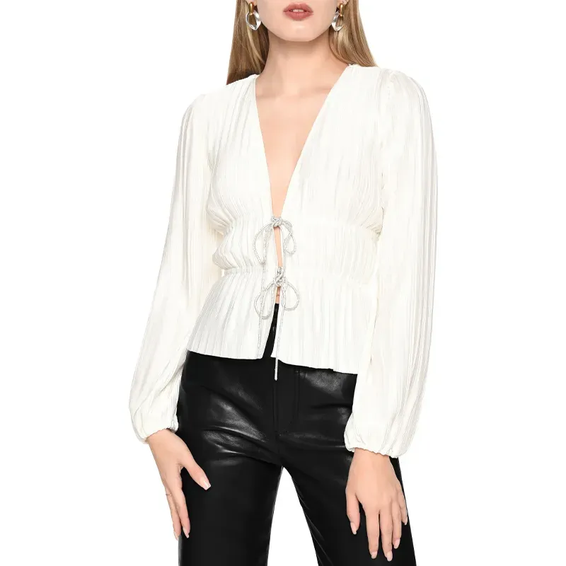 kristen bell style tips for small boobs Nordstrom Wayf Payton Plunge Neck Plisse Top' title='Kristen Bell Taught Me These 6 Style Tips for Small Boobs That I Now Live By