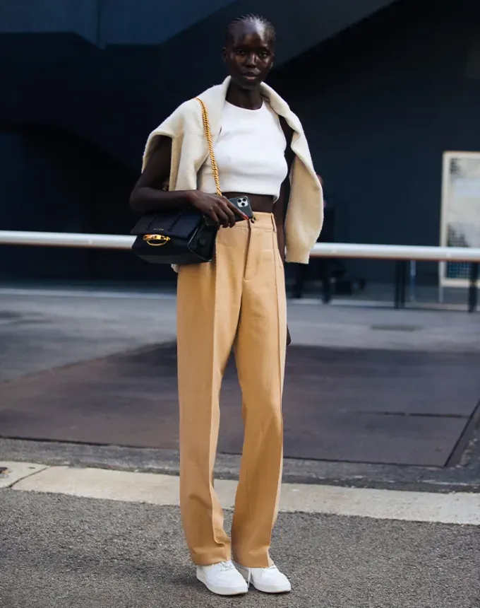 summer outfit ideas tank top and trousers' fetchpriority='auto' title='18 Summer Outfits to Wear on Repeat from Now Through Labor Day