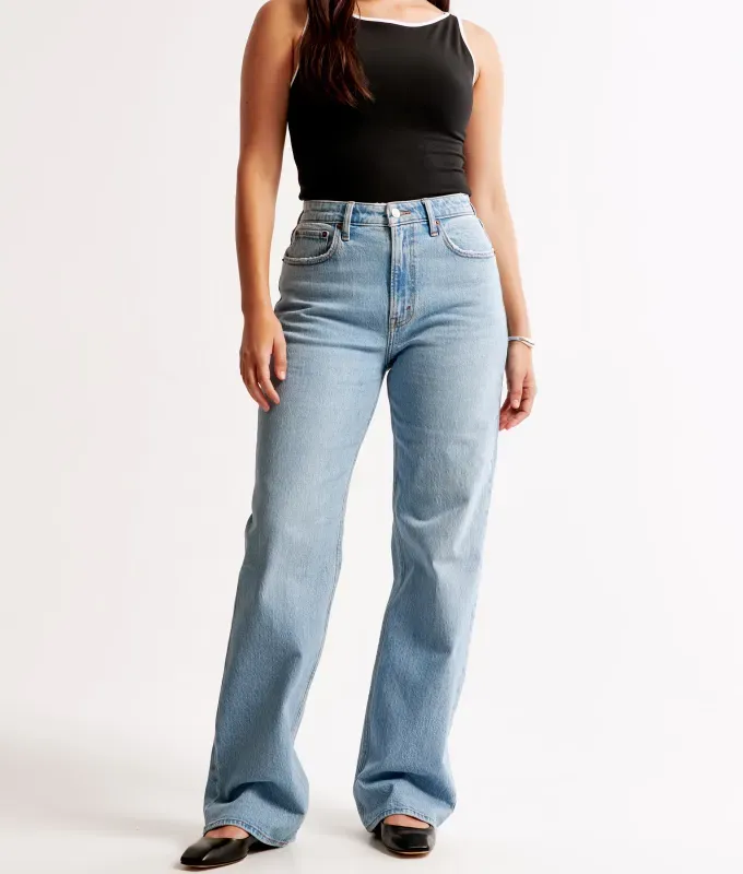 abercrombie and fitch curve 90s relaxed jeans' title='I Found 15 Pairs of Jeans for Big Butts That Eliminate the Dreaded Waist Gap