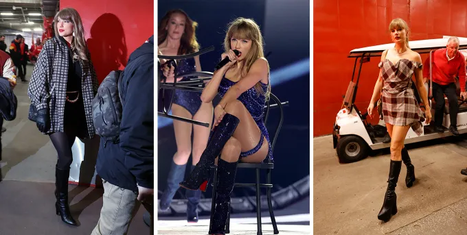 taylor swift shoes: knee high boots' fetchpriority='auto' title='The 7 Shoe Styles Taylor Swift Wears on Repeat