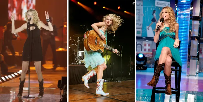taylor swift shoes: cowboy boots' fetchpriority='auto' title='The 7 Shoe Styles Taylor Swift Wears on Repeat