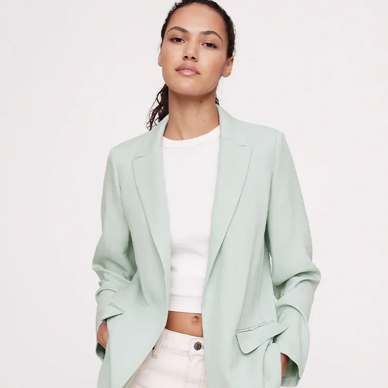 brands like eileen fisher banana republic twill blazer' title='17 Brands Like Eileen Fisher to Shop for Timeless Elevated Basics