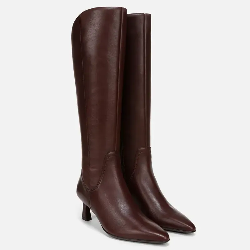 naturalizer knee high boots' title='6 Shoes to Wear with Denim Maxi Skirts to Impress All Your Fashion Friends