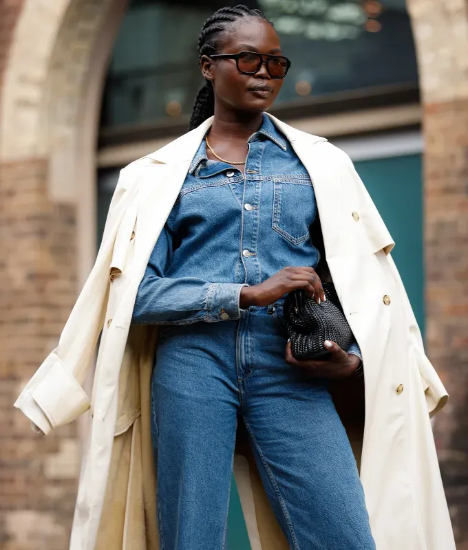 a woman wearing jeans with a denim shirt' fetchpriority='auto' title='I’m a Veteran Fashion Editor and These Are the Best Styling Tips I’ve Learned On the Job