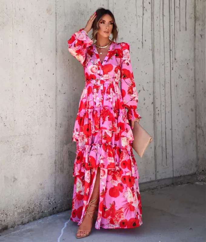 stores like lulus: vici collection maxi long sleeve dress' title='20 Stores Like Lulus to Shop Right Now