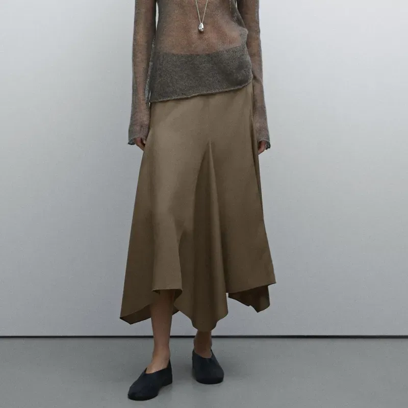 skirt trends Massimo Dutti Asymmetric Flounce Midi Skirt' title='We’re in the Year of the Skirt & I’m Seeing These 6 Styles Everywhere