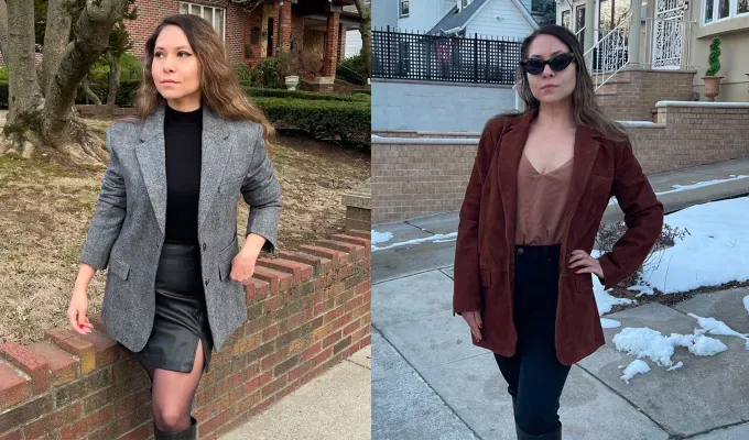 petite studio madewell blazers' fetchpriority='auto' title='I Asked 2 Petite Fashion Experts How to Wear an Oversized Blazer as a Short Girl—Here Are My Results