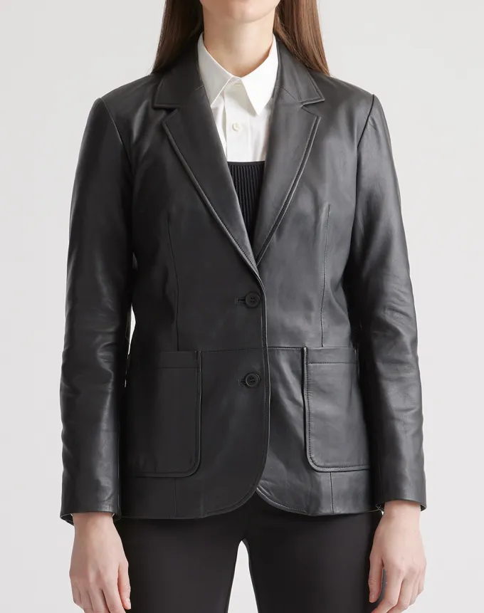 Lorelai Gilmore Style: Quince Leather Blazer' title='Now That I’m in My 30s I Just Want to Dress Like Lorelai Gilmore