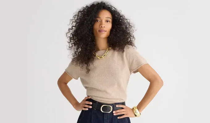 gen-z-preppy-fashion-trend J.Crew Casvhmere Relaxed T-shirt' title='Gen Z Has Spoken: Here’s What ’Preppy’ Looks Like in 2025