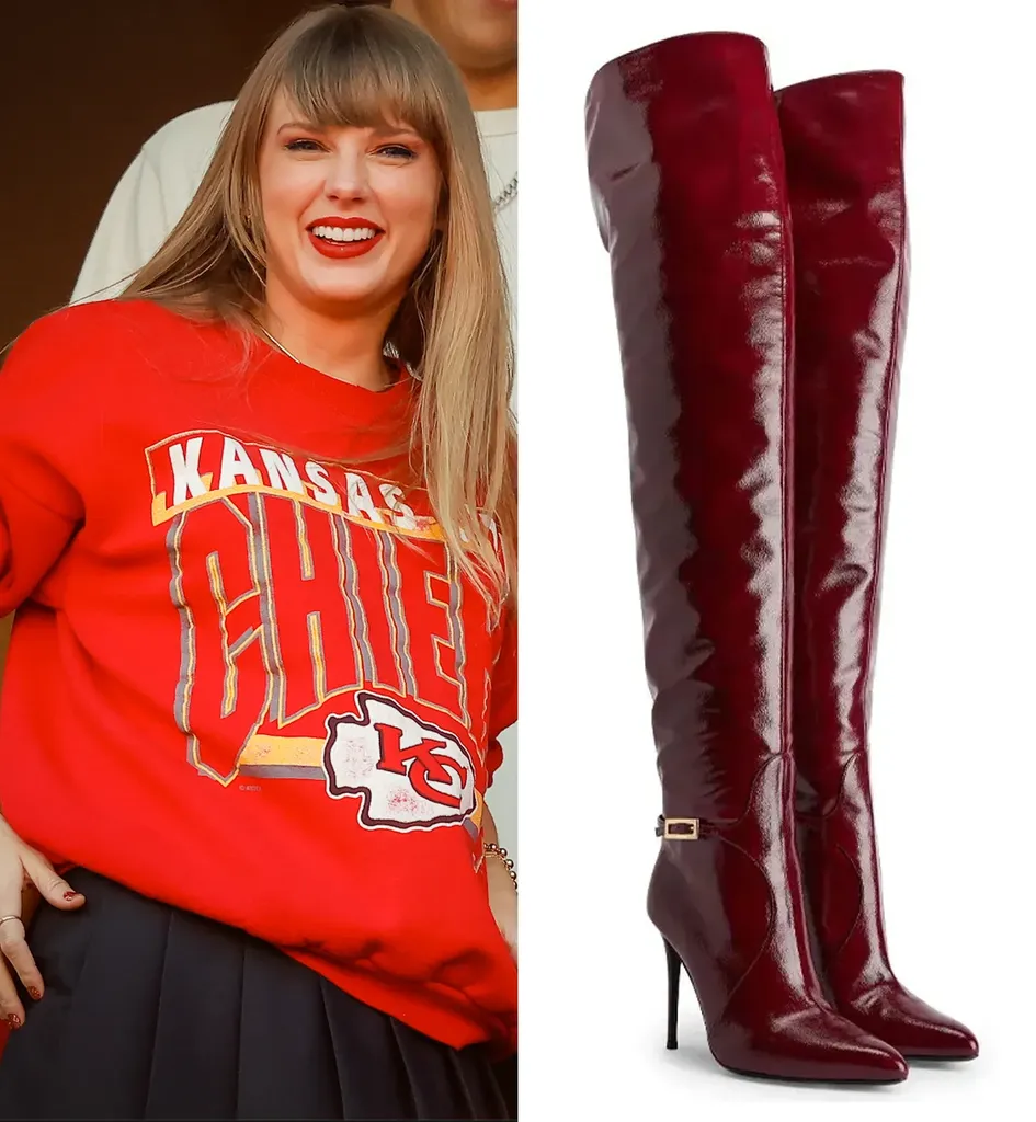 Ich ohnmächtig über den burgunderfarbenen Stiefeln, die Taylor Swift zum Chiefs -Spiel trug, und ich fand sie mehr als die Hälfte