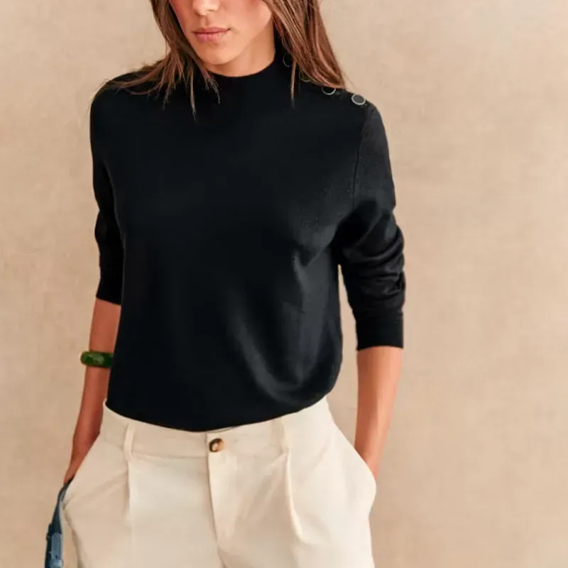 sezane jacob jumper' title='What Sweater Is Best for Your Body Type? We Asked a Stylist
