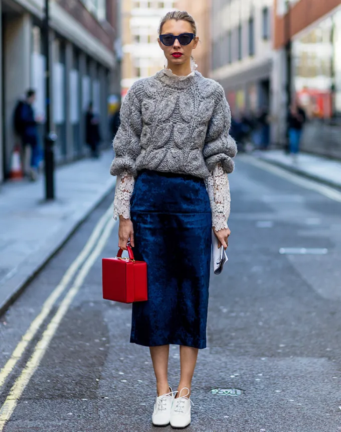 layer lace under a sweater december outfit ideas' fetchpriority='auto' title='31 Outfit Ideas for a Sparkly Stylish and Rather Festive December