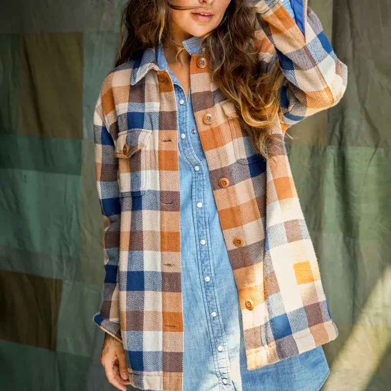 outerknown blanket jacket' title='Wondering How to Style Flannel? Here Are 17 Outfit Ideas to Try According to a Fashion Editor