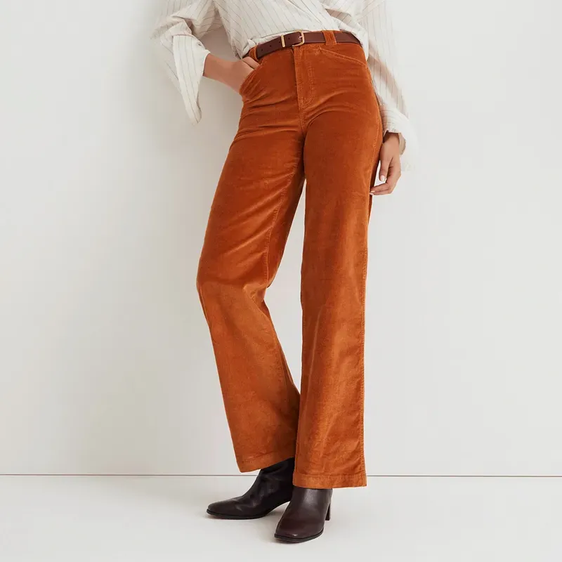 madewell corduroy pants' title='Wondering How to Style Flannel? Here Are 17 Outfit Ideas to Try According to a Fashion Editor