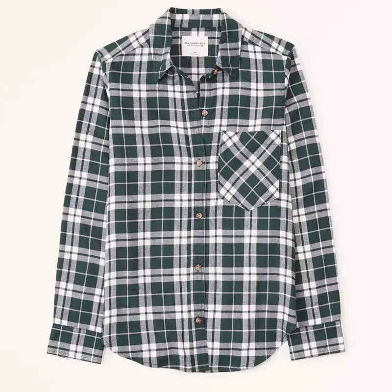 abercrombie and fitch flannel shirt' title='Wondering How to Style Flannel? Here Are 17 Outfit Ideas to Try According to a Fashion Editor