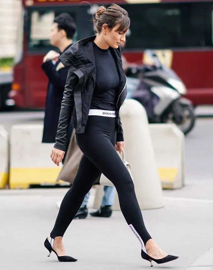 how to wear stirrup leggings cropped jacket' fetchpriority='auto' title='The Resurrected ‘80s Trend We *Really* Didn’t See Coming